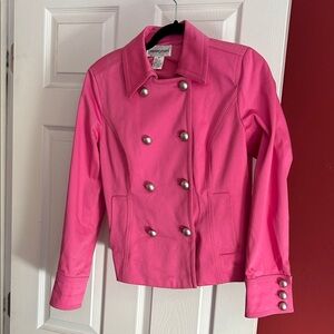 Bloomingdale's Pink Double-Breasted Pea Coat